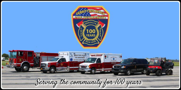 all pieces of apparatus with 100 year anniversary patch